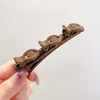 Pinza para el Cabello con Lazo de Terciopelo Rojo para Mujer, Pinza para Flequillo Lateral, Pinza Pequeña de Garra de Princesa, Pinza de Pato para Niños, Accesorio para el Cabello de Año Nuevo