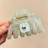 Pinza para el cabello de tamaño mediano de lunares blancos y negros estilo francés, diseñada para la parte trasera de la cabeza, un accesorio para el cabello nuevo y elegante con un aspecto sofisticado y con estilo