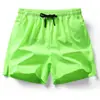 Pantalones Cortos Casuales de Color Sólido para Hombre de Tres Cuartos, Transpirables Elásticos Holgados Rectos, Pantalones Casuales de Seda de Hielo para Hombre, Pantalones Cortos de Playa para Hombre