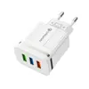 Adaptador de corriente multipuerto 3USB cargador rápido para smartphone cabezal de carga 2A enchufe de pared Estándar Europeo Estándar Americano