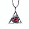 Acero de titanio retro Masónico todo-visión Ojo del Diablo collar colgante triángulo personalidad de hombre hip hop moda colgante genial