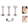 Venta caliente uña de labio acero inoxidable y titanio puro F136 garra diente interno de circonio joyería piercing corporal humano uña de labio de circonio joyería transfronteriza