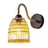 Luminária de Parede Criativa Estilo Industrial com Corda de Cânhamo Personalizada Retro para Restaurante Sala de Estar Corredor Varanda Quarto Estudo Decoração Cabeça Única Pequena