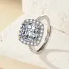 Transmisión en Vivo Transfronteriza Más Vendidos Anillos Imitación Moissanita para Mujer, Un Quilate, Seis Garras, Varios Estilos, Anillos de Boda Estilo Ins, Anillos de Pareja, Suministro de Joyería