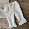 Pantalones acampanados con forro polar para bebé, estilo coreano, a cuadros, para otoño e invierno, deportivos, ajustados, de algodón, con rizos, para niña
