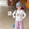 Roupas infantis Suzhili, conjunto de outono para meninas, roupa casual estilo coreano, conjunto infantil de blusa de manga comprida e calça de moletom, roupas de bebê menina categoria A