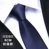 Corbata con cremallera formal de negocios para hombre, Corbata perezosa negra a rayas azules ajustada para novio, Fácil de poner y quitar