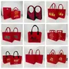 Bolsas de feltro de Ano Novo, presentes personalizados para festas corporativas, bolsas de ombro de feltro, brindes corporativos, bolsas de feltro com impressão de logotipo disponível