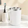 Vaso para enjuague bucal de acero inoxidable 304, un vaso de cepillado de alta gama para uso doméstico, un vaso de lavado para parejas con asa, antideslizante y diseño elegante