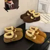 Zapatos Birkenstock mullidos y cálidos para mujer 2026 modernos y elegantes que aumentan la altura, estilo nuevo, engrosados para invierno, zapatos individuales retro, suela suave, zapatos de algodón