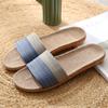 Pantufas de Linho 2025 Femininas Verão Casa Interior Barraca Pantufas de Casal Chão Silencioso Confortável Absorvente de Suor Pantufas Masculinas