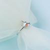 S925 Sterling Silver Dream Unicorn Anel Feminino Bonito Menina Coração Floresta Abertura Ajustável Dieta Anel