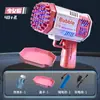 Máquina de Burbujas Luz Espacial de 40 Agujeros Versión Mini Gatling Eléctrica Soplador de Burbujas Manual Juguete para Niños Pistola de Burbujas