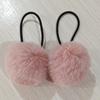 Ataduras de Pelo de Bola de Pelo de Moda al por Mayor Bolas de Pelo de Conejo Accesorios DIY Bandas para el Cabello de Pompones de Pelo Cuerdas Elásticas para el Cabello Alta Elasticidad