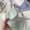 Ropa interior ultrafina de seda de hielo con orejas de conejo, de verano, con pecho grande, sin costuras, para recoger el pecho, con soporte suave