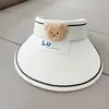 Chapéu de Sol de Verão com Proteção UV para Meninos e Meninas, Chapéu de Sol com Viseira de Ursinho de Desenho Animado, Proteção UV