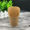 Papel Kraft chip de papa inclinado Taza taza de papel cubo de cadena de huevo cubo de cadena para barbacoa cubo para llevar cubo de papel para empaque picante caliente