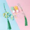 Guirnalda de Coche de Acrílico Colgante Pegamento de Crema Paquete de Materiales DIY Joyería Hecha a Mano Accesorios Pequeños Decoración de Anillo de Ratán