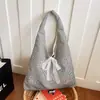Bolsa Transversal Ins Coreana Estampada com Laço e Xadrez Bolsa de Lona Fresca e Fofa Estilo Menina Grande Capacidade Bolsa de Ombro