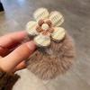 Anel de cabelo de pelúcia infantil Corda de cabeça de bebê Tendões de borracha para meninas bonitos não machucam Cabeça de bola de laço de cabelo Anel de cabelo elástico alto para crianças