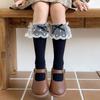 Calcetines de encaje para niñas, estilo coreano, de longitud media, con lazo Lolita para primavera y otoño, estilo occidental, de princesa, para otoño e invierno.