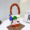 Bolsa Tote de Lona de Dibujos Animados para Hombro Cruzada Bolsa Tote Nicho para Viajeros Color Caramelo Gran Capacidad Bolsa para el Almuerzo