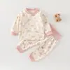 Conjunto de Ropa y Pantalones de Otoño para Bebé JQ Jingqi, Ropa Interior para Niños que Protege la Barriga para Primavera y Otoño, Algodón Puro, Pijama de Cintura Alta para Niños y Niñas