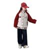 Chaqueta tipo cárdigan informal de estilo coreano para niña, combinable con todo, otoño e invierno, nuevo estilo, traje de béisbol raglán con dibujos animados de moda