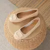 Sapatos Rasteirinhas de Couro Genuíno para Mulheres 2025 Novos para Trabalho Slip-On Versáteis Boca Rasa Bico Quadrado Sola Macia Tamanhos Grandes 41 a 43