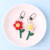 Llavero de Flor Dulce Celebridad de Internet ins Simple Rojo Blanco Flor Pequeña Accesorios para Llaves Accesorios para Bolsa de Estudiante