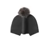 Chapéu de Tricô 100% Caxemira Pura Outono/Inverno com Fenda nas Costas para Mulheres Cobertura para a Cabeça Proteção para as Orelhas Chapéu com Pom-Pom Chapéu da Moda Quente Proteção contra o Frio