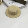 Venta Caliente Transfronteriza Sombrero de Paja Estilo Chanel para Gato Perro Mini Sombrero Sombrero de Algodón para Bebé Sombrero de Muñeca Sombrero de Juguete Sombrero Pequeño