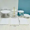 Arranjo de Aniversário Decorações de Mesa de Sobremesas Prateleira de Exibição de Casamento Europeu Mesa de Frutas Bandeja de Plástico para Bolo Suporte para Lanches