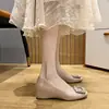 105-2 Verano y Otoño Nuevo Estilo Zapatos Planos para Mujer Punta Redonda Poco Profunda Pedrería Suela Suave Mocasines sin Cordones Zapatos de Fiesta