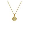 Collar de trébol de cuatro hojas bañado en oro y cobre, colgante de diamantes con incrustaciones multicolores de oro arena de Vietnam, accesorios para mujer al por mayor