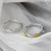 Nafoge Joyería de Plata al por Mayor Anillo de Plata Simple de Moda con Apertura de Hoja Anillo Completo para Mujer de Plata de Ley 925