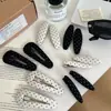 Pinza para el Cabello de Tela con Puntos Estilo Coreano, Pinza Versátil para Flequillo de Uso Diario, Pasador Nuevo con Acabado de Alta Gama, Elegante Pinza de Pato