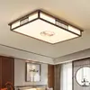 Nueva lámpara de techo de madera de nogal estilo chino, estética estilo Song, rectangular, luz principal para salas de estar amplias y planas, lámpara inspirada en Zen para dormitorio y estudio