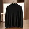 Novo suéter masculino de cashmere para outono e inverno, gola alta, espesso, corte solto, tamanho grande, adequado para uso business casual.