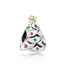 Huiyue árbol de Navidad colorido con incrustaciones de diamantes, cuentas de agujero grande al por mayor, excelentes accesorios para pulsera de cuentas sueltas de aleación DIY transfronterizos para vacaciones