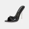 Amazon y AliExpress suministran sandalias de tacón alto de moda stiletto de 12 cm, zapatos de mujer de comercio exterior sexy con punta fina, estilo europeo y americano