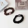 Diadema Casual Nueva Coreana con Estampado de Leopardo para Mujer Goma para Recoger Cola de Caballo Retro Café Cuerda para el Cabello Accesorios Cuadrados para el Cabello