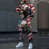 2025 Sudadera con capucha informal holgada nueva tendencia cruzada de comercio exterior europeo y americano Temu Conjunto de sudadera y pantalones de chándal para hombre