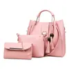 Bolso de Mujer Cruzado Nuevo Color Sólido Moda Cuentas Borla Set de Tres Piezas Bolso Suegra Portátil Hombro Bandolera Venta al por Mayor