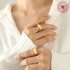 Anillo abierto plano minimalista de estilo ins europeo y americano con forma especial, acero de titanio chapado en oro de 18k, anillo de cola con proceso de fundición A156