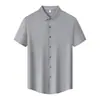 Camisa sem costura com trama de milho 50D160G 10A botão metálico antibacteriano vestuário de trabalho confortável camisa cultural estilo de negócios para homens e mulheres