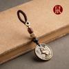 Fabricante Original Moneda de Cobre Antigua con Relieve 3D de los Doce Signos del Zodíaco Colgante de Latón Llavero Auspicioso del Buey