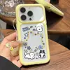 Borde colorido, diseño de ventana grande, adecuado para exhibir fotos, estrellas, cachorros y patrones de dibujos animados; Funda de teléfono estilo coreano para iPhone 17 y 18