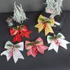 Moño Grande Navidad Moño de Polvo Dorado Colgante para Árbol de Navidad Decoración Navideña Regalo Corbata Navideña