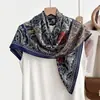 Bufanda Grande Azul de Algodón Lino con Patrón de Anacardo 90% Bufanda de Seda Protector de Cuello Estilo Coreano para Mujer Chal Pañuelo Fino para la Cabeza Bufanda de Terciopelo Rosa